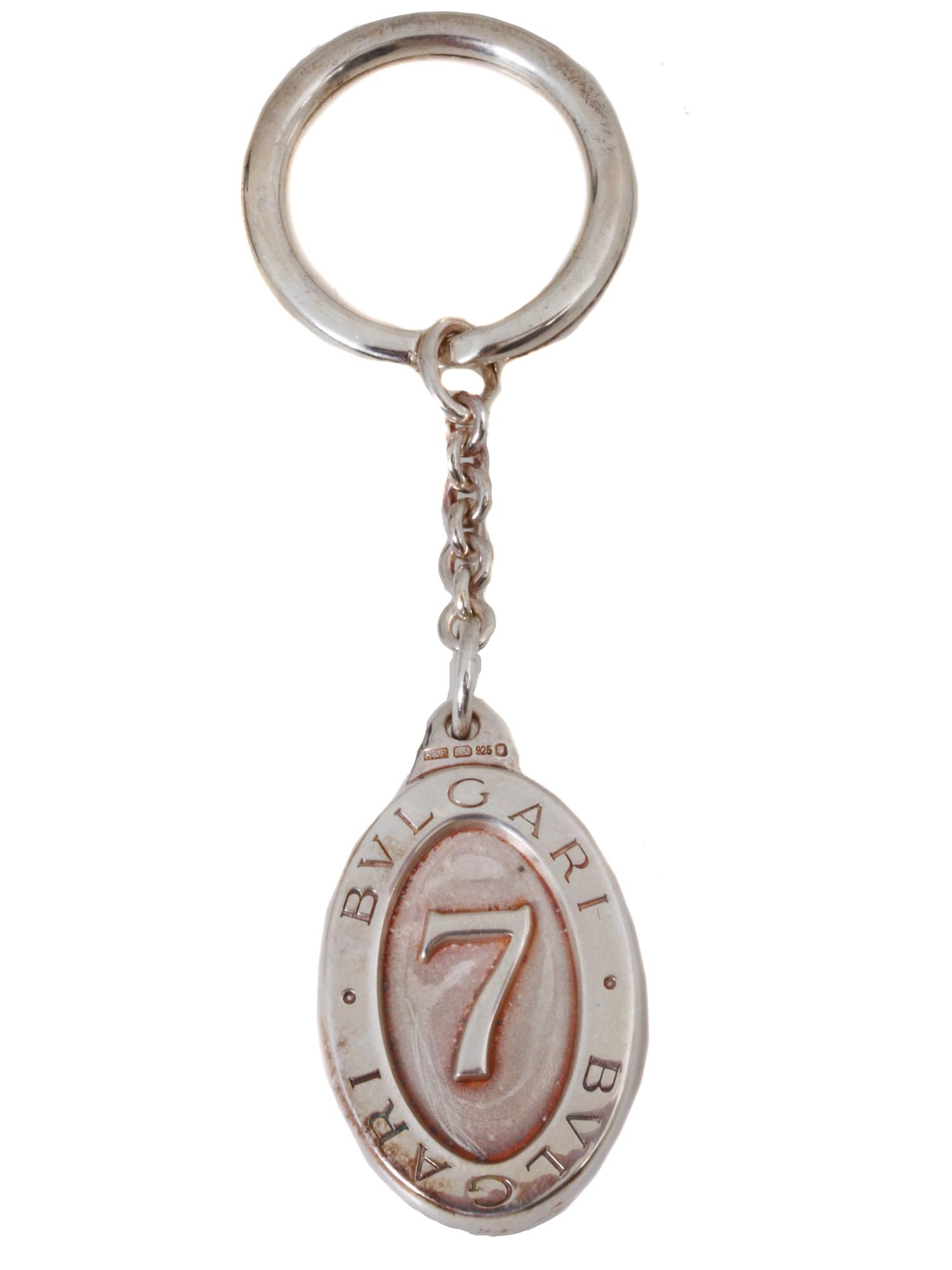 BVLGARI STERLING SILVER LUCKY SEVEN KEYCHAIN PIC-1